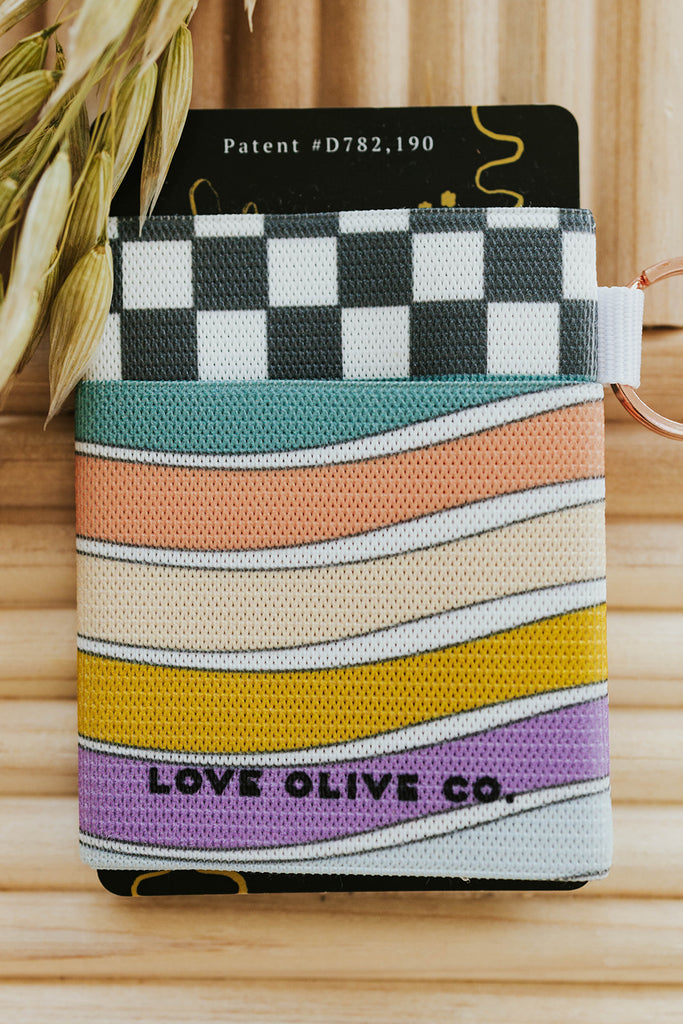 Thread Elastic Wallet-Love Olive Co/Rainbow