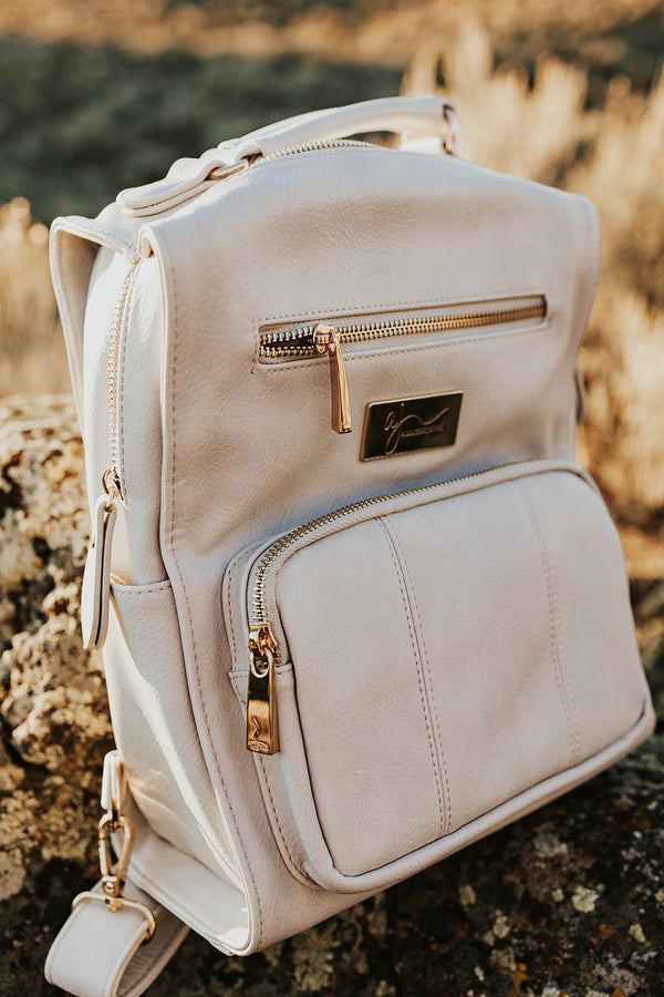 Addison Jayne Mini Backpack-Pearl Grey