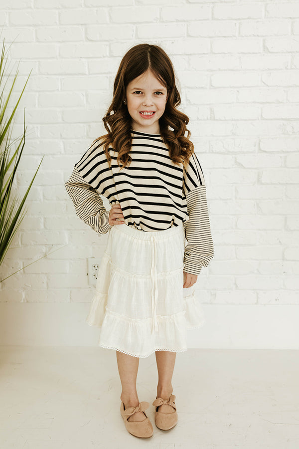 Little Girl's Willa Top-Oatmeal/Black